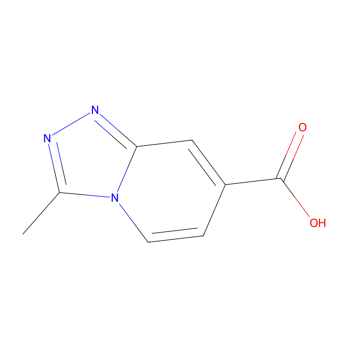 3-Methyl-(1,2,4)triazolo(4,3-a)pyridine-7-carboxylic acid molecular structure, CAS 1215780-28-1