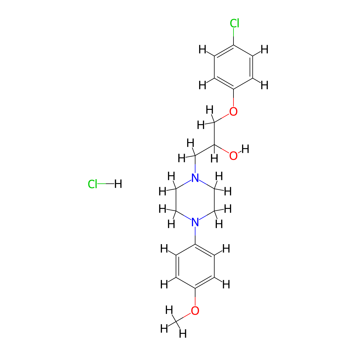 1-(4-Chlorophenoxy)-3-[4-(4-methoxyphenyl)piperazin-1-YL]propan-2-OL hydrochloride molecular structure, CAS 1215780-51-0