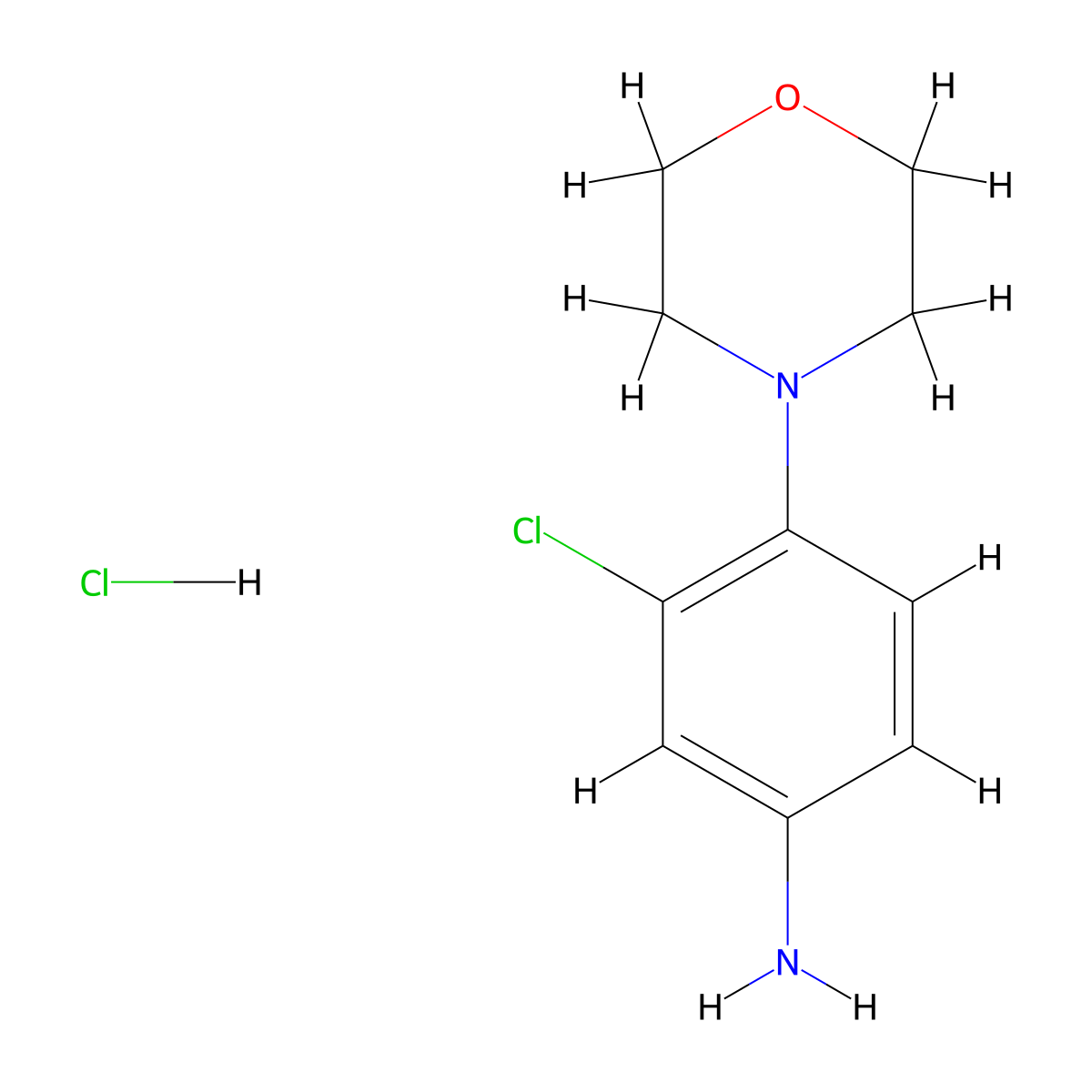 3-Chloro-4-morpholinoaniline hydrochloride molecular structure, CAS 1215783-16-6
