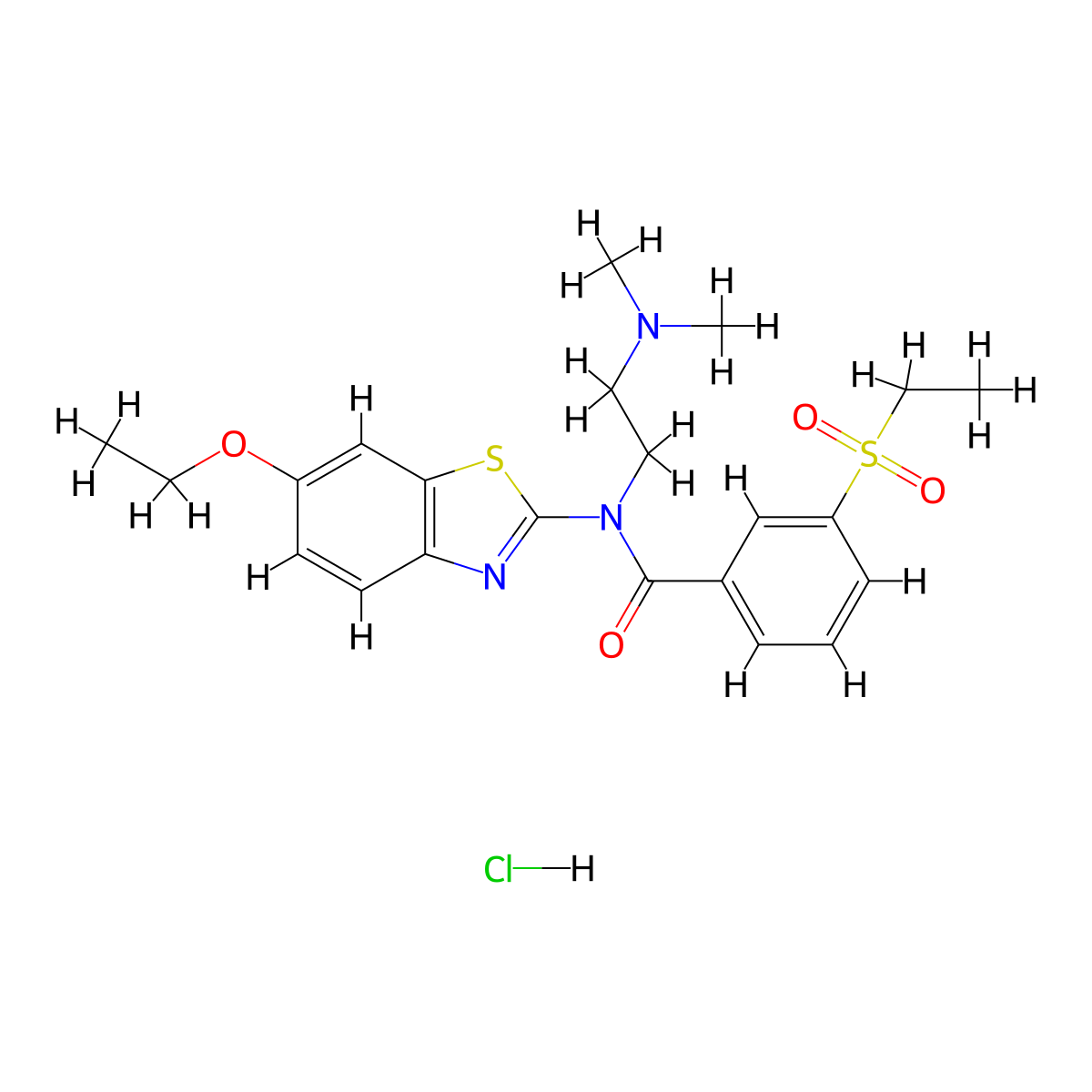 N-(2-(dimethylamino)ethyl)-N-(6-ethoxybenzo[d]thiazol-2-yl)-3-(ethylsulfonyl)benzamide hydrochloride molecular structure, CAS 1215783-52-0