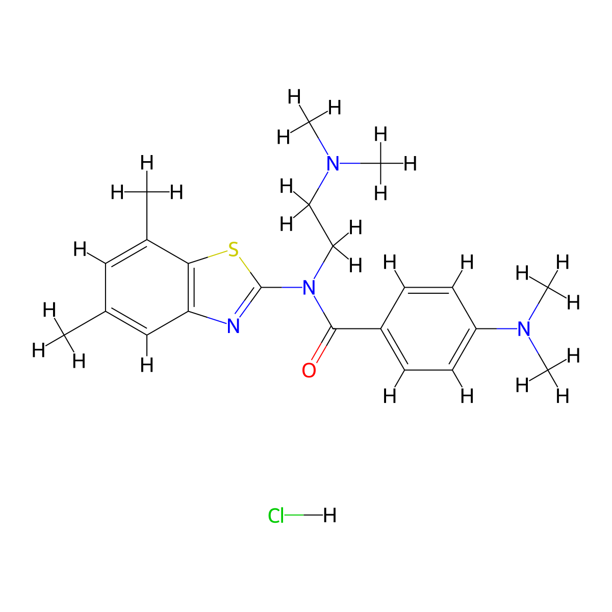 4-(dimethylamino)-N-(2-(dimethylamino)ethyl)-N-(5,7-dimethylbenzo[d]thiazol-2-yl)benzamide hydrochloride molecular structure, CAS 1215785-09-3