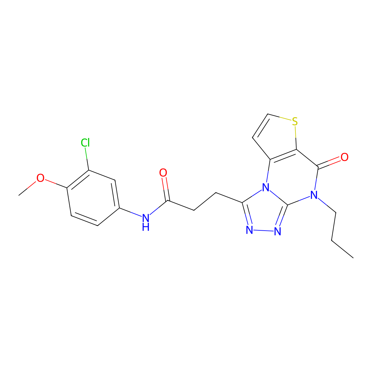 N-(3-chloro-4-methoxyphenyl)-3-(5-oxo-4-propyl-4,5-dihydrothieno[2,3-e][1,2,4]triazolo[4,3-a]pyrimidin-1-yl)propanamide molecular structure, CAS 1215787-82-8