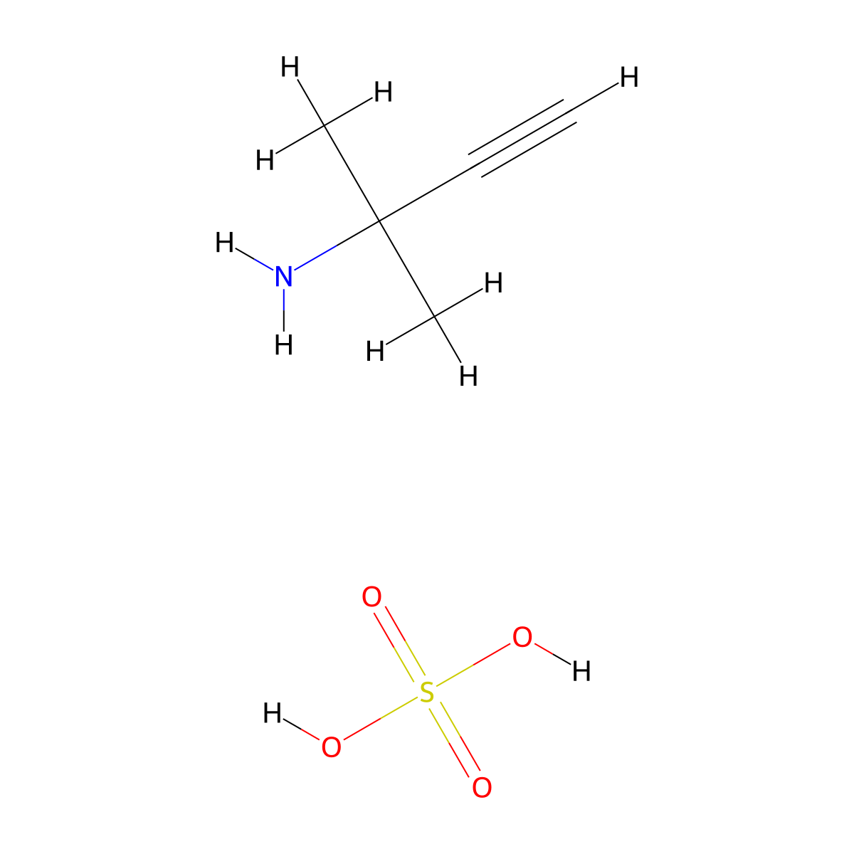 2-Methylbut-3-yn-2-amine;sulfuric acid molecular structure, CAS 1215787-95-3