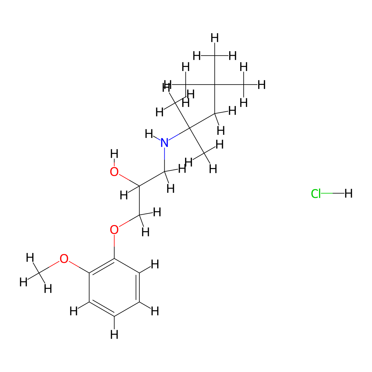 1-(2-Methoxyphenoxy)-3-[(2,4,4-trimethylpentan-2-YL)amino]propan-2-OL hydrochloride molecular structure, CAS 1215794-11-8