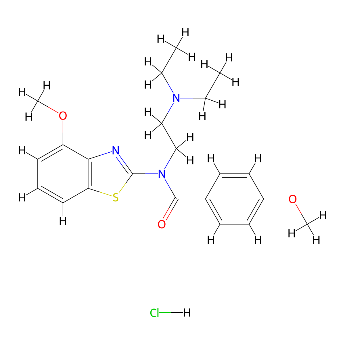 N-(2-(diethylamino)ethyl)-4-methoxy-N-(4-methoxybenzo[d]thiazol-2-yl)benzamide hydrochloride molecular structure, CAS 1215795-65-5