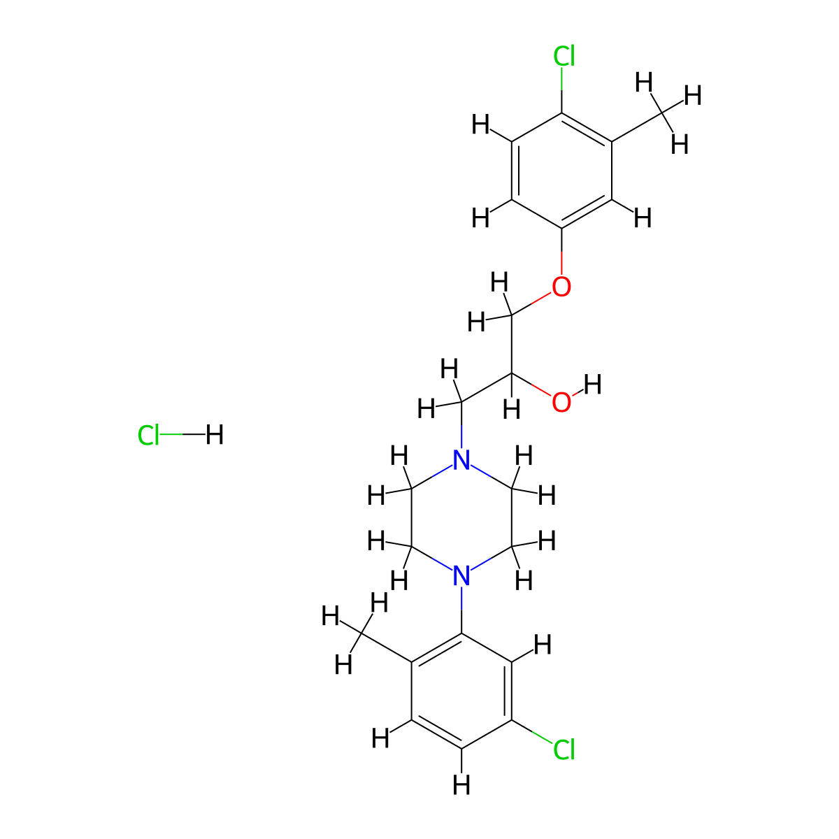 1-[4-(5-Chloro-2-methylphenyl)piperazin-1-YL]-3-(4-chloro-3-methylphenoxy)propan-2-OL hydrochloride molecular structure, CAS 1215796-72-7