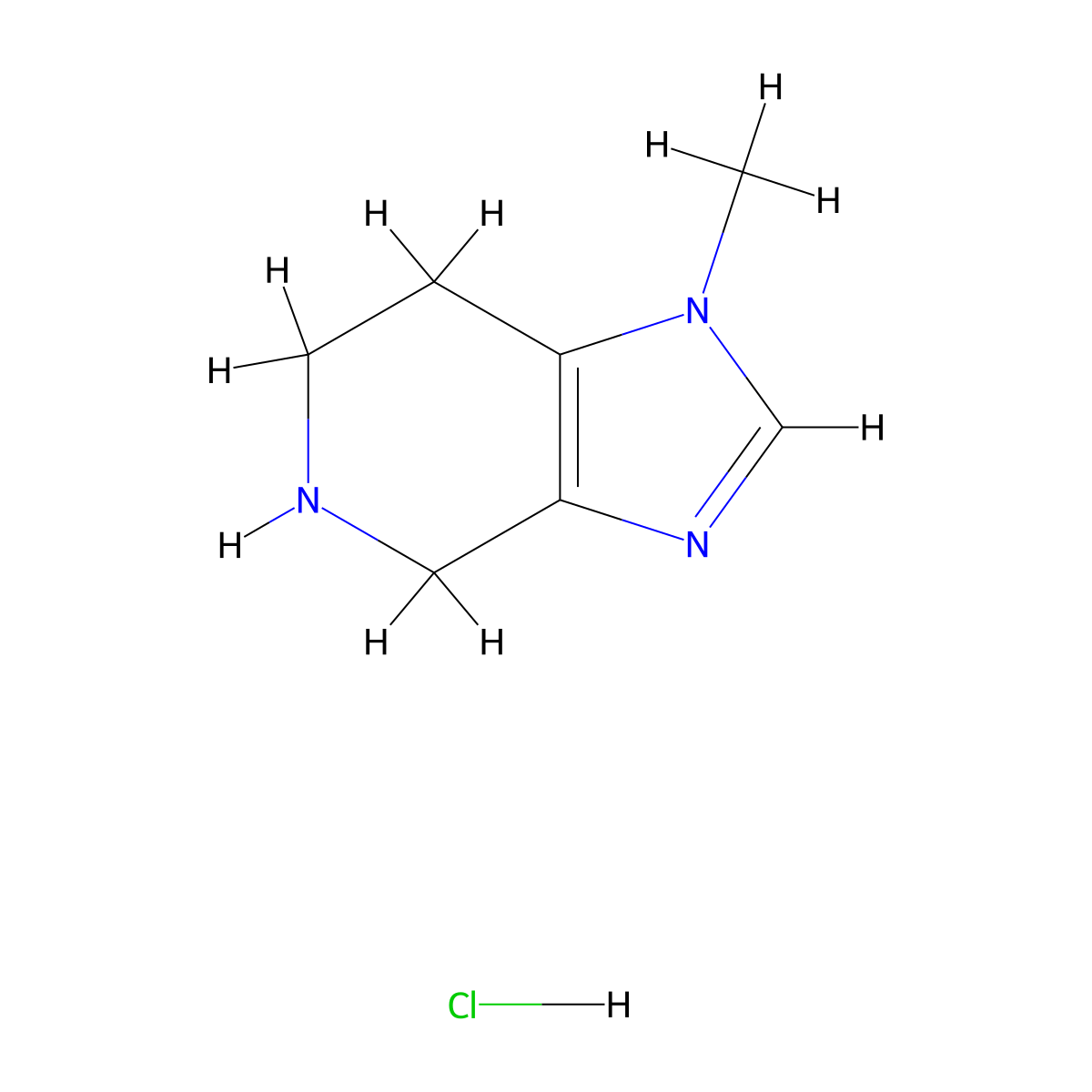 1-Methyl-4,5,6,7-tetrahydro-1H-imidazo[4,5-c]pyridine hydrochloride molecular structure, CAS 1215797-86-6
