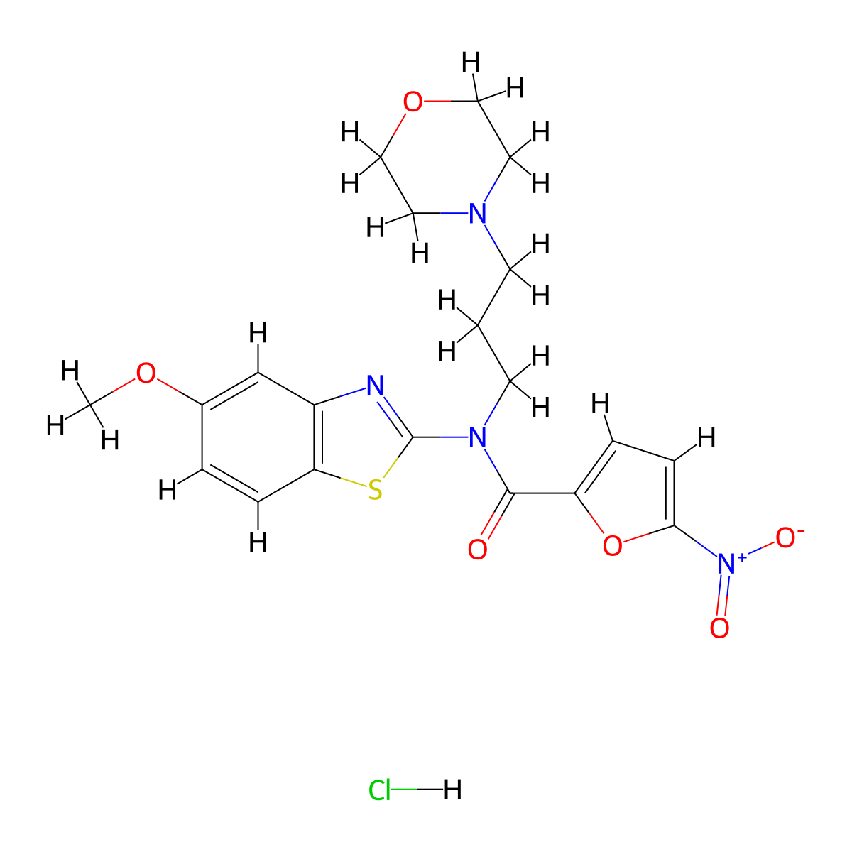 N-(5-methoxybenzo[d]thiazol-2-yl)-N-(3-morpholinopropyl)-5-nitrofuran-2-carboxamide hydrochloride molecular structure, CAS 1215798-04-1