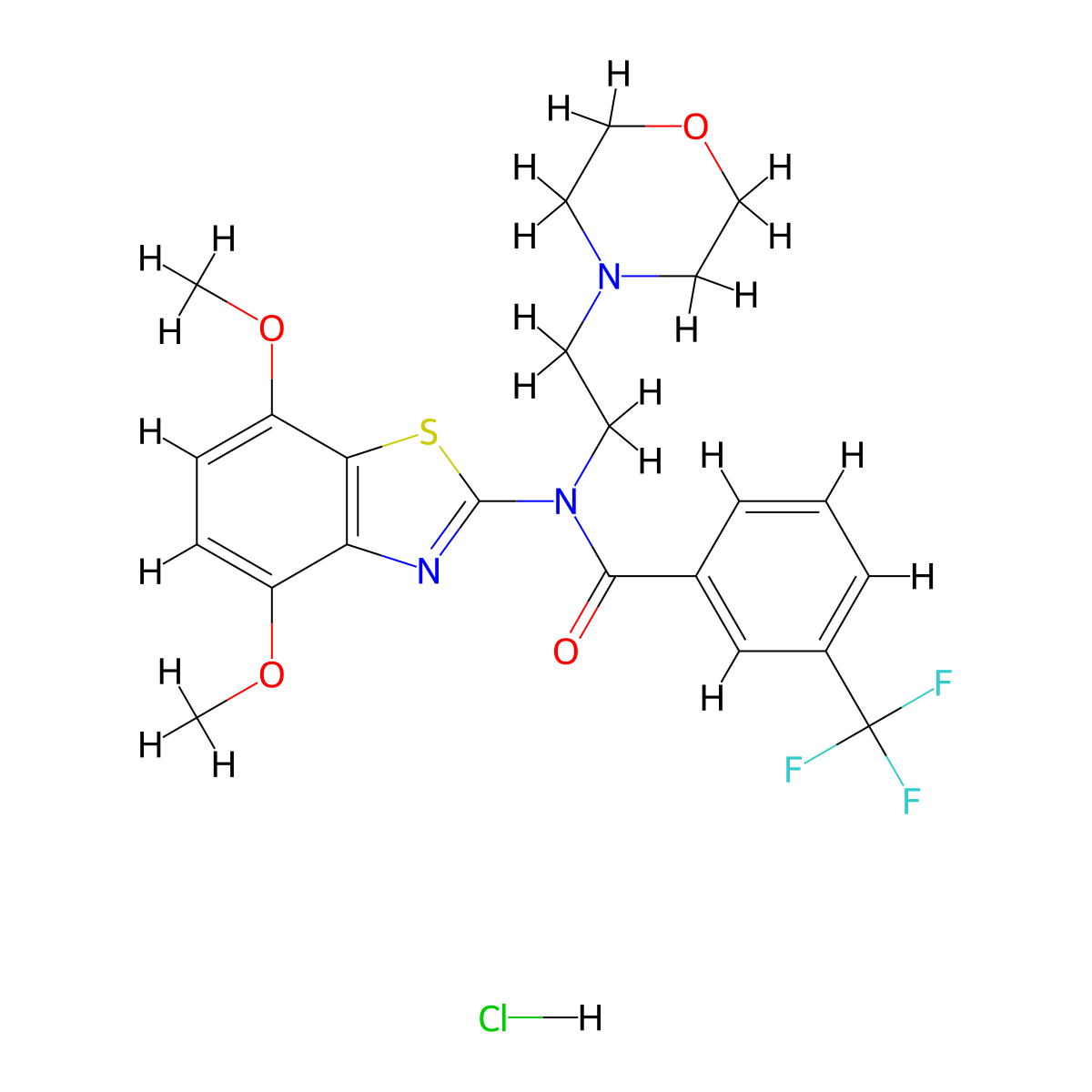 N-(4,7-dimethoxybenzo[d]thiazol-2-yl)-N-(2-morpholinoethyl)-3-(trifluoromethyl)benzamide hydrochloride molecular structure, CAS 1215798-14-3