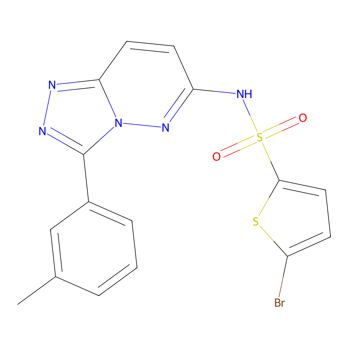 5-bromo-N-(3-(m-tolyl)-[1,2,4]triazolo[4,3-b]pyridazin-6-yl)thiophene-2-sulfonamide molecular structure, CAS 1215806-56-6