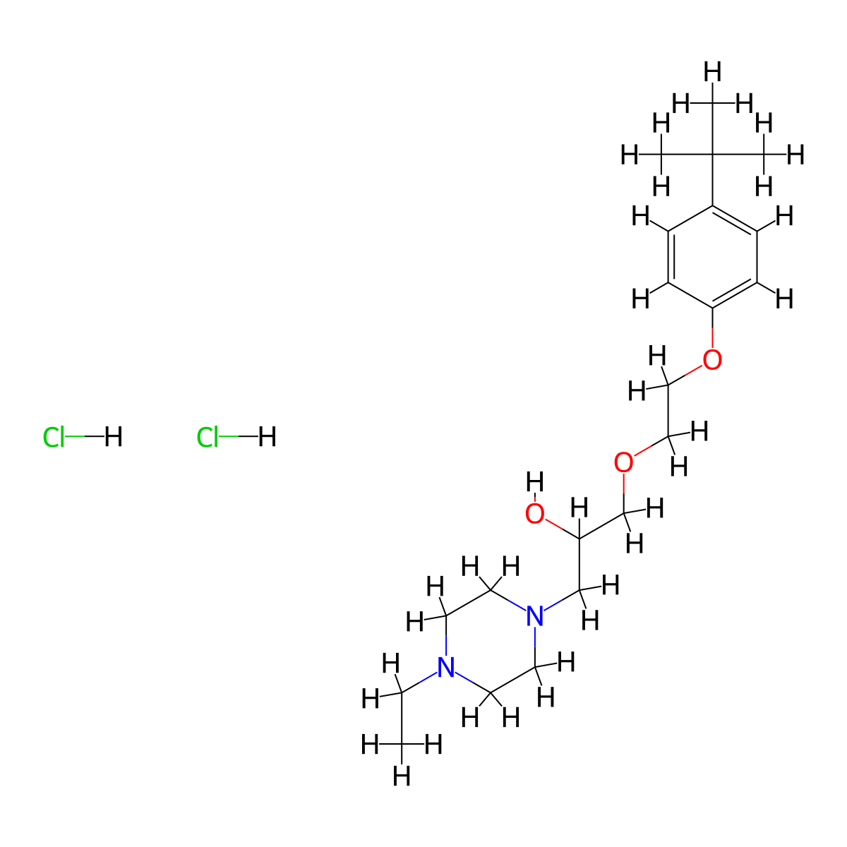 1-(2-(4-(Tert-butyl)phenoxy)ethoxy)-3-(4-ethylpiperazin-1-yl)propan-2-ol dihydrochloride molecular structure, CAS 1215806-66-8