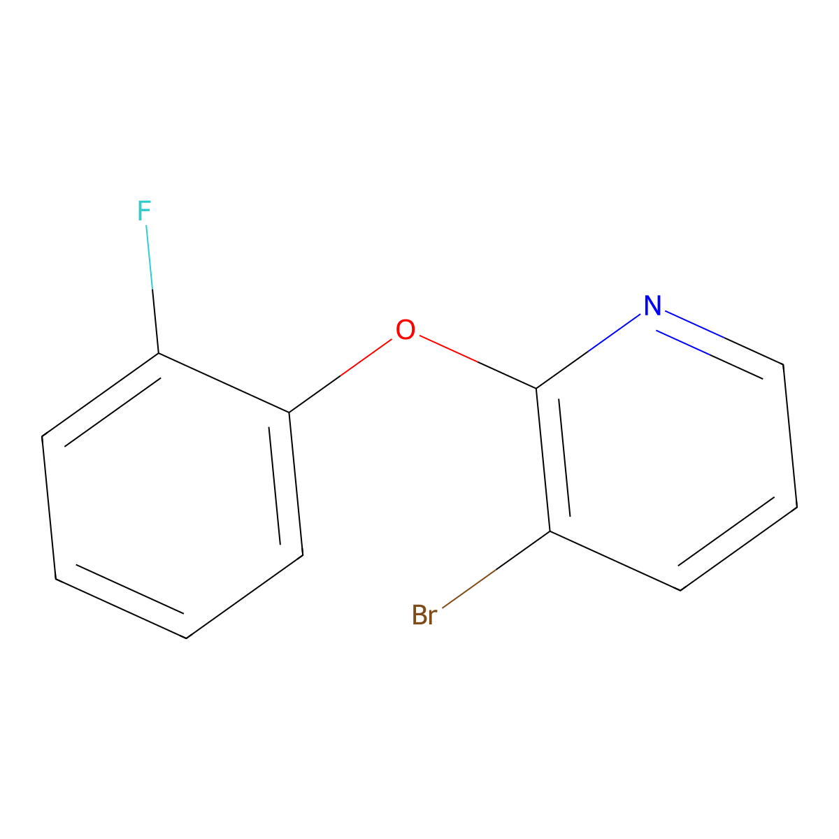 3-Bromo-2-(2-fluorophenoxy)pyridine molecular structure, CAS 1215809-12-3