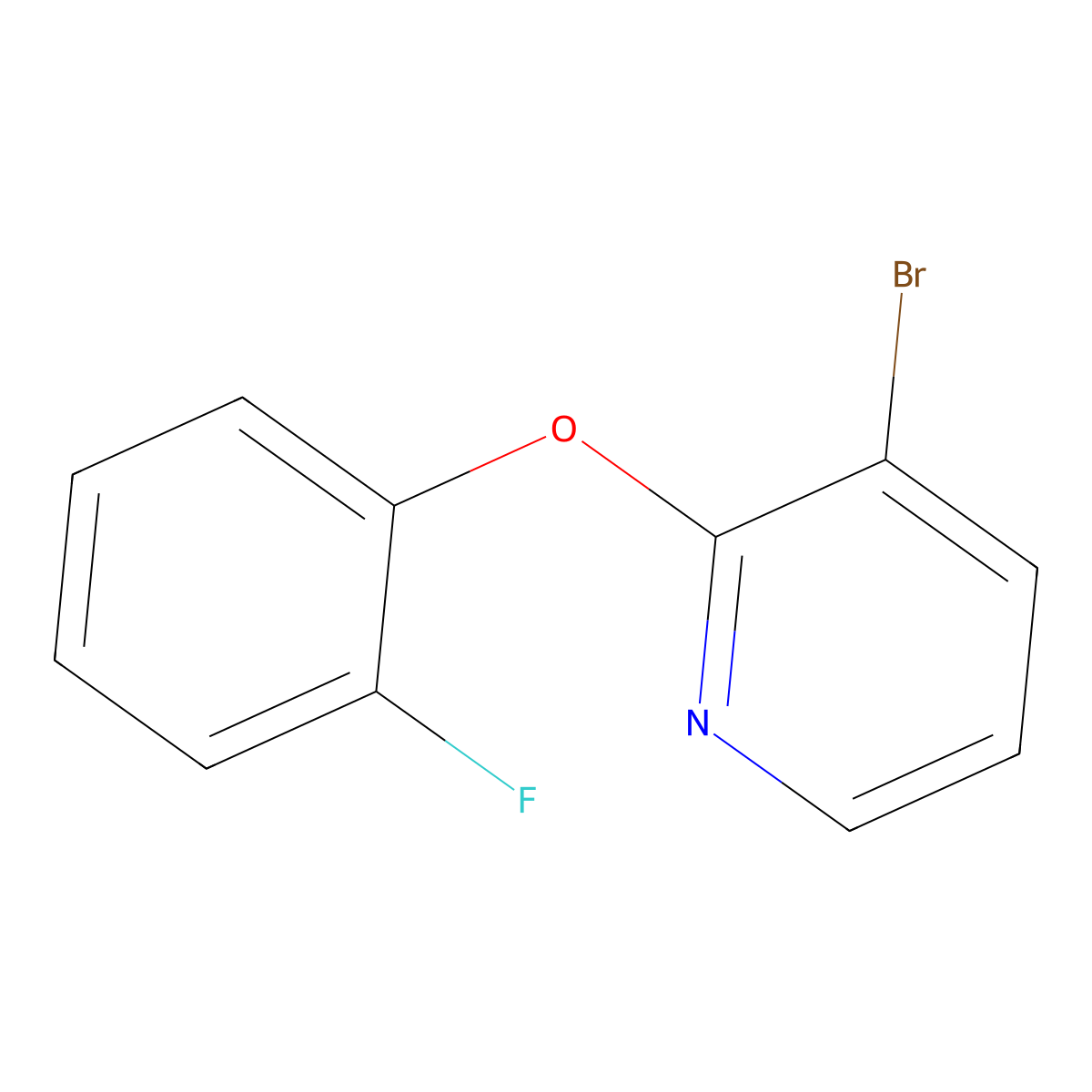 3-Bromo-2-(2-fluorophenoxy)pyridine molecular structure, CAS 1215809-12-3