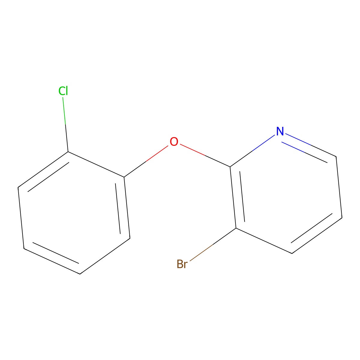 3-Bromo-2-(2-chlorophenoxy)pyridine molecular structure, CAS 1215809-13-4