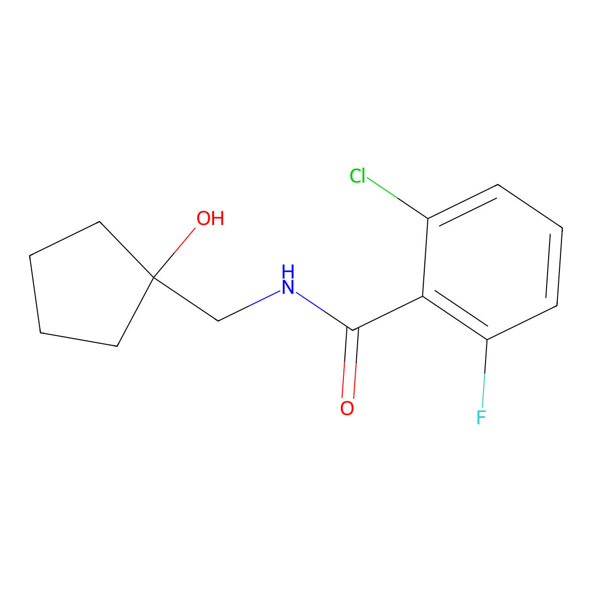 2-chloro-6-fluoro-N-[(1-hydroxycyclopentyl)methyl]benzamide molecular structure, CAS 1215809-54-3