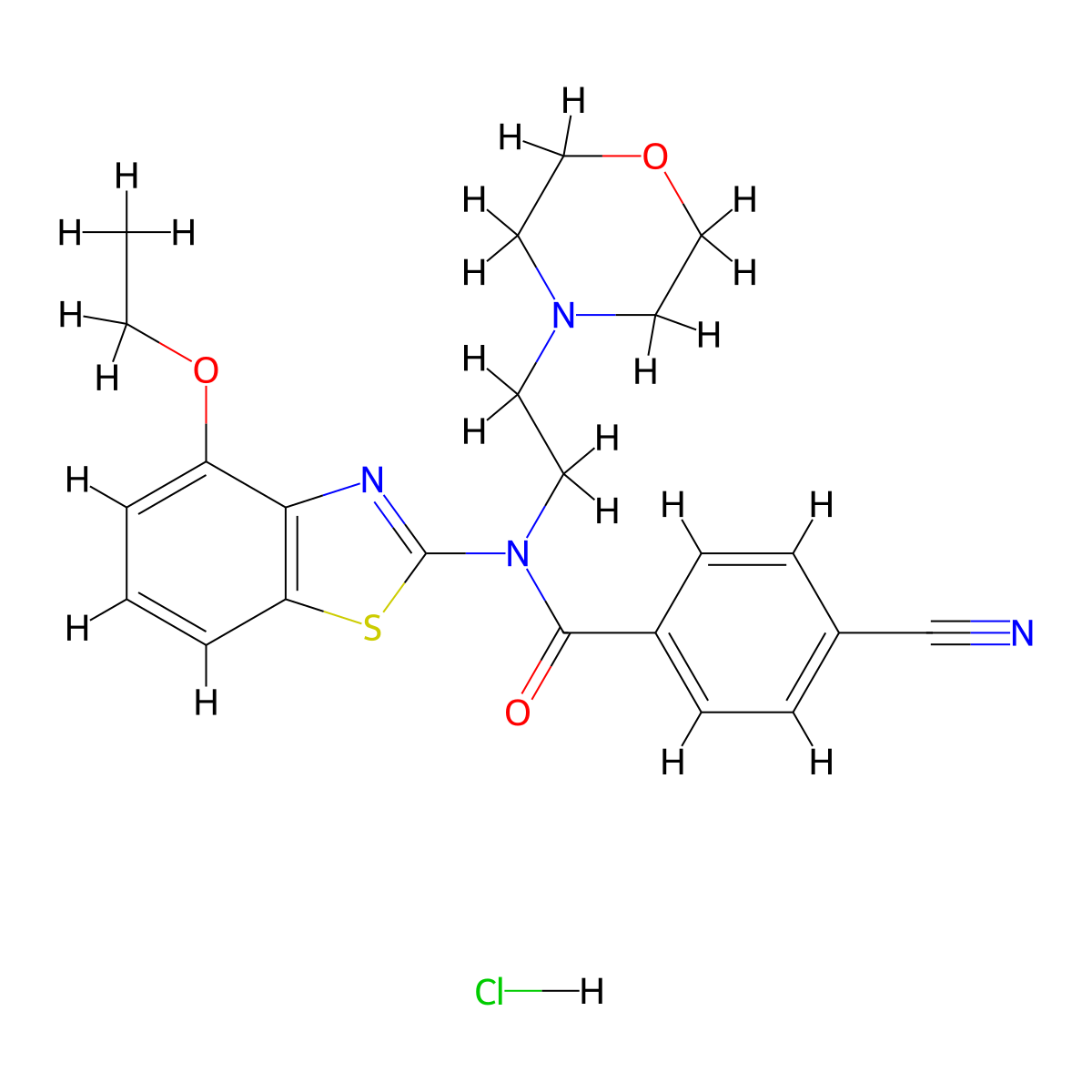 4-cyano-N-(4-ethoxybenzo[d]thiazol-2-yl)-N-(2-morpholinoethyl)benzamide hydrochloride molecular structure, CAS 1215812-72-8