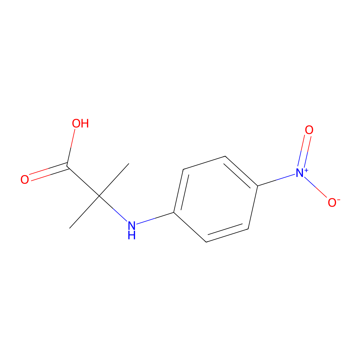 2-Methyl-2-[(4-nitrophenyl)amino]propanoic acid molecular structure, CAS 1215813-40-3