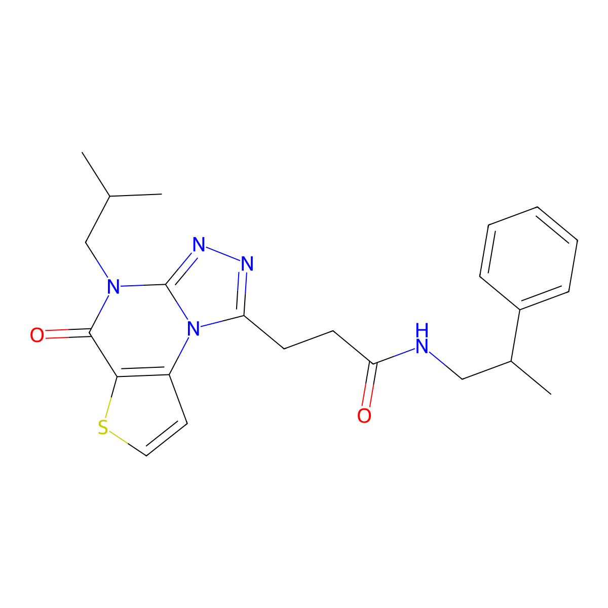 3-(4-isobutyl-5-oxo-4,5-dihydrothieno[2,3-e][1,2,4]triazolo[4,3-a]pyrimidin-1-yl)-N-(2-phenylpropyl)propanamide molecular structure, CAS 1215813-41-4