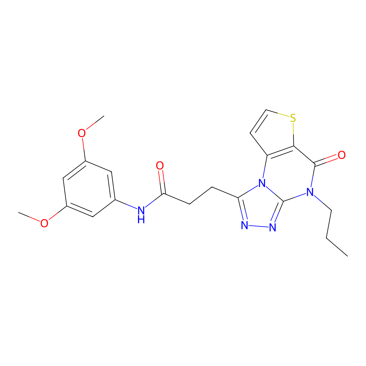 N-(3,5-dimethoxyphenyl)-3-(5-oxo-4-propyl-4,5-dihydrothieno[2,3-e][1,2,4]triazolo[4,3-a]pyrimidin-1-yl)propanamide molecular structure, CAS 1215813-60-7