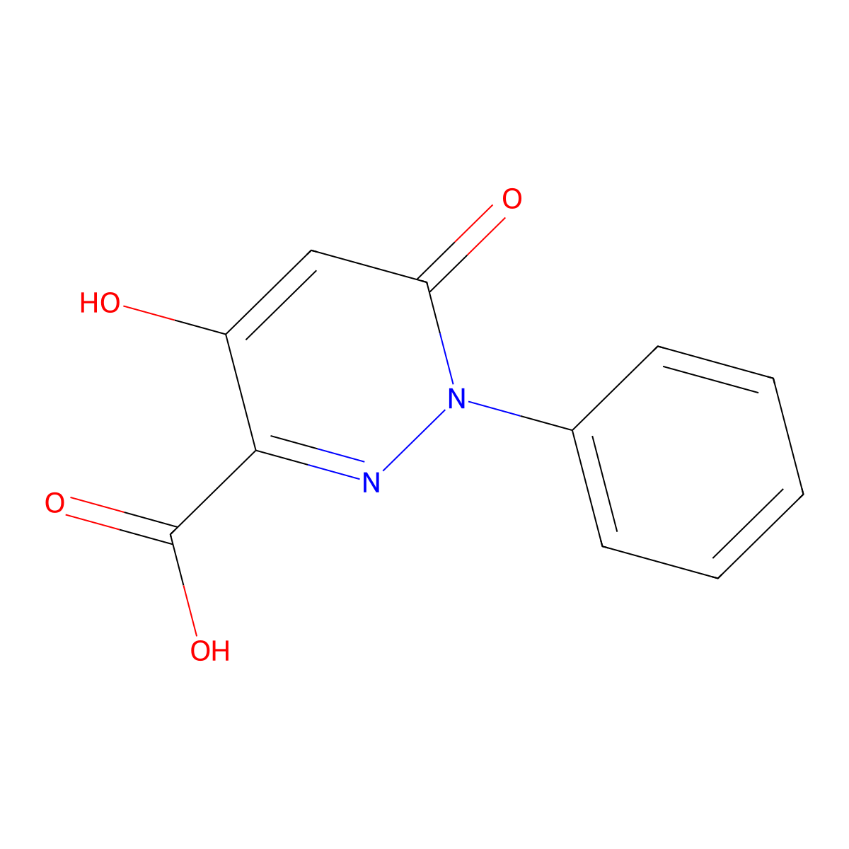 4-Hydroxy-6-oxo-1-phenyl-1,6-dihydropyridazine-3-carboxylic acid molecular structure, CAS 121582-62-5