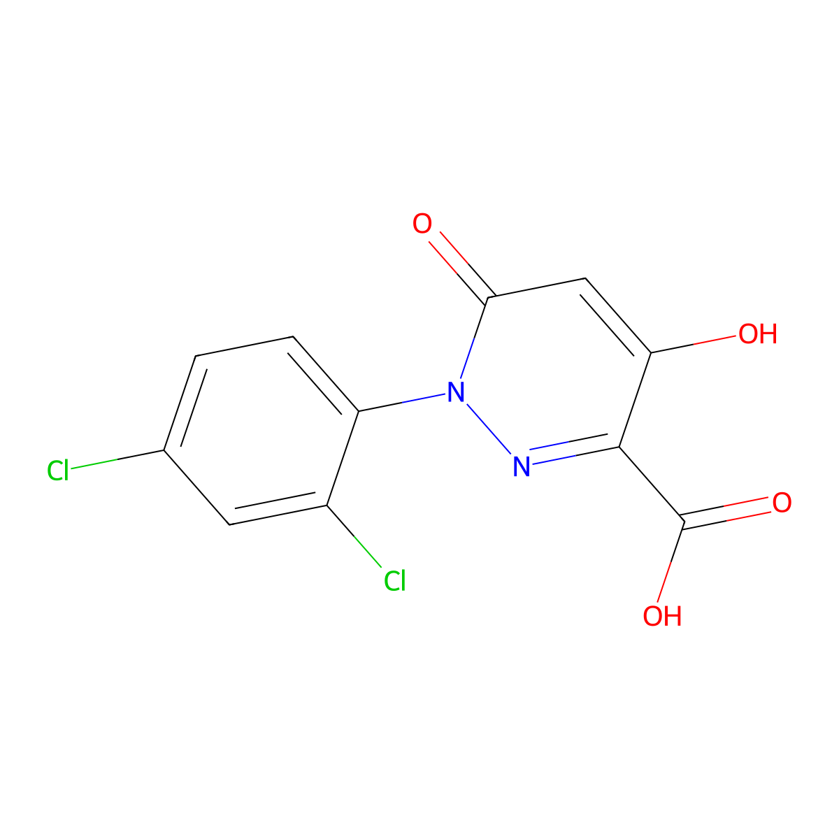1-(2,4-Dichlorophenyl)-4-hydroxy-6-oxo-1,6-dihydropyridazine-3-carboxylic acid molecular structure, CAS 121582-66-9
