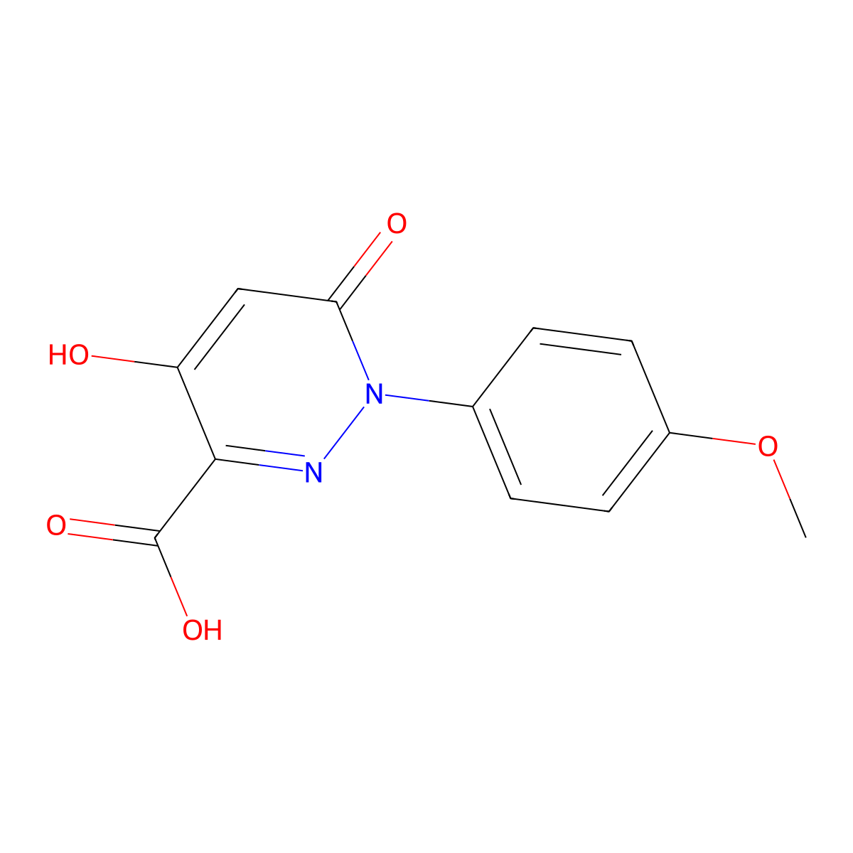 4-Hydroxy-1-(4-methoxyphenyl)-6-oxo-1,6-dihydropyridazine-3-carboxylic acid molecular structure, CAS 121582-69-2
