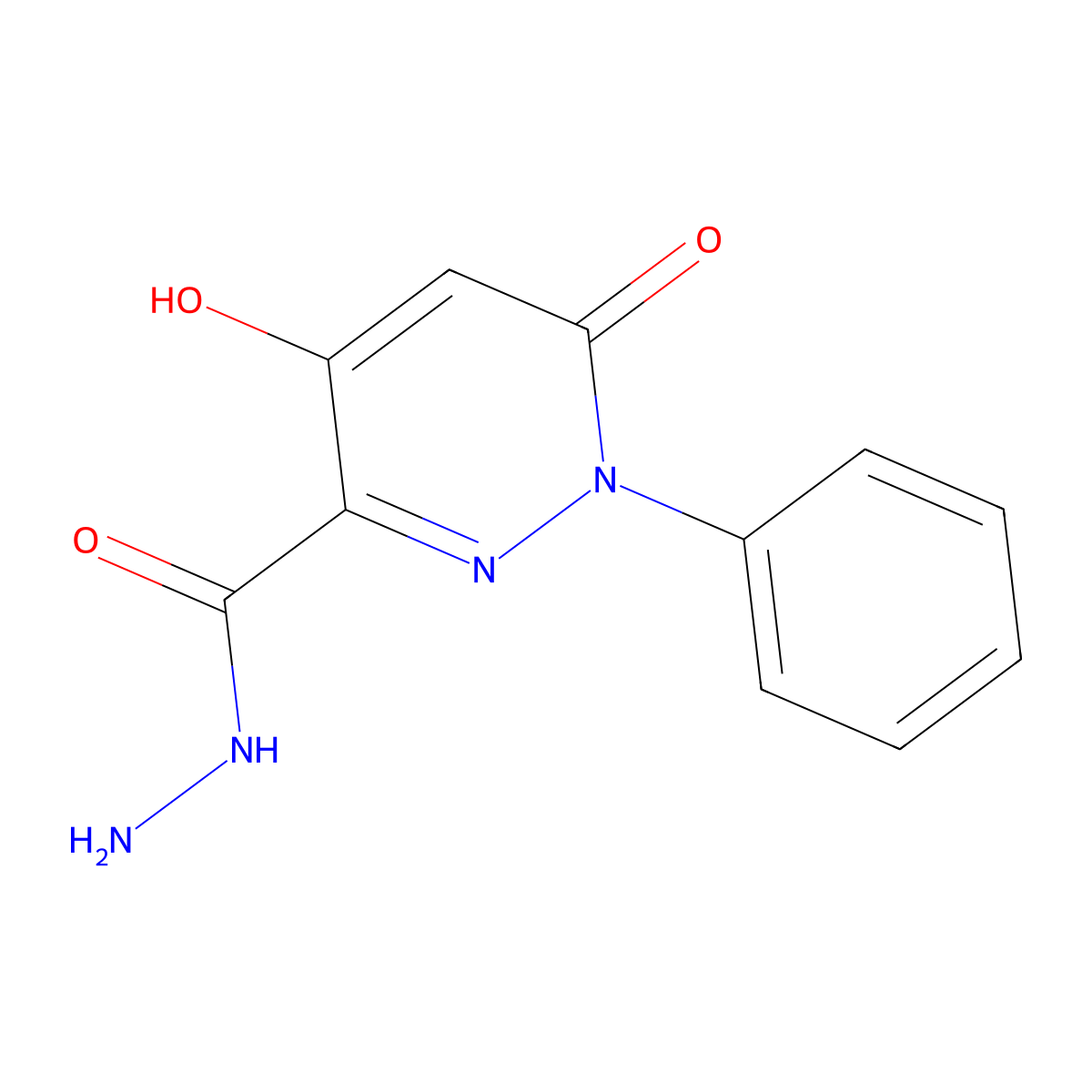 6-Hydroxy-4-oxo-1-phenyl-pyridazine-3-carbohydrazide molecular structure, CAS 121582-92-1