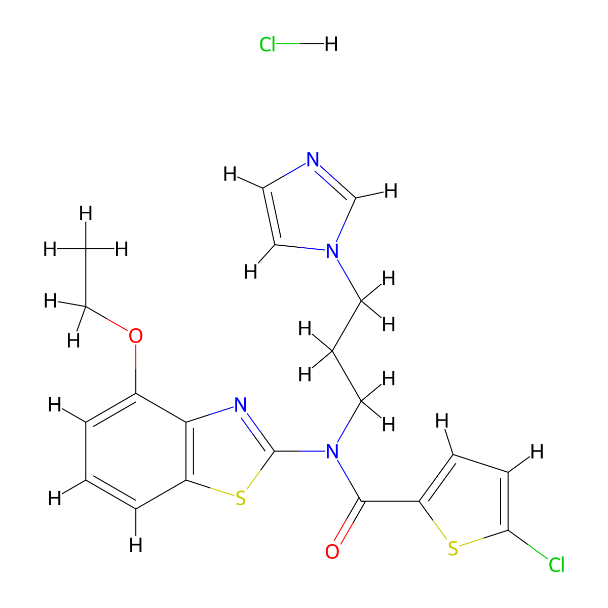 N-(3-(1H-imidazol-1-yl)propyl)-5-chloro-N-(4-ethoxybenzo[d]thiazol-2-yl)thiophene-2-carboxamide hydrochloride molecular structure, CAS 1215820-86-2