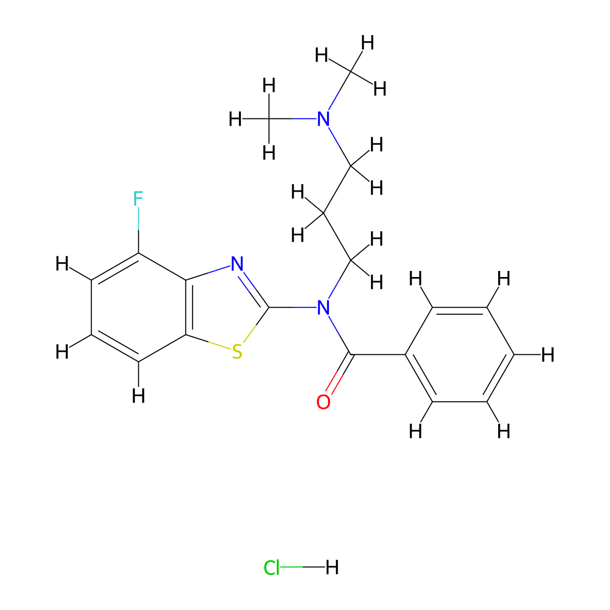 N-(3-(dimethylamino)propyl)-N-(4-fluorobenzo[d]thiazol-2-yl)benzamide hydrochloride molecular structure, CAS 1215821-24-1