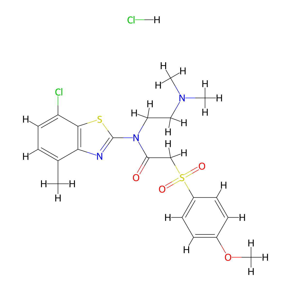 N-(7-Chloro-4-methyl-1,3-benzothiazol-2-YL)-N-[2-(dimethylamino)ethyl]-2-(4-methoxybenzenesulfonyl)acetamide hydrochloride molecular structure, CAS 1215825-43-6