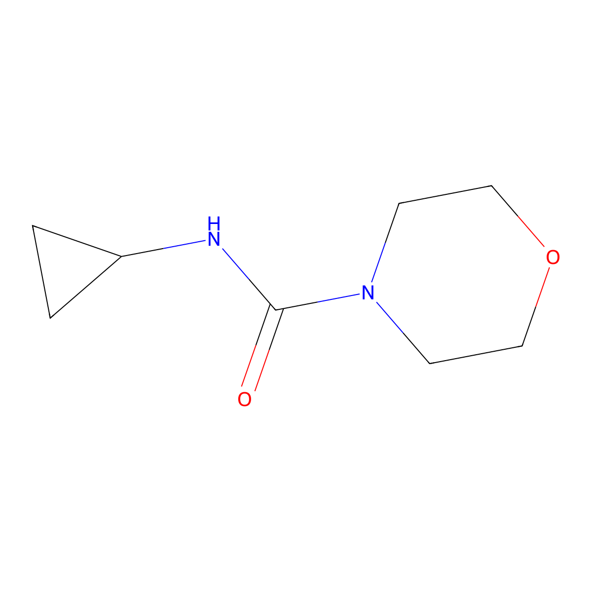 N-cyclopropylmorpholine-4-carboxamide molecular structure, CAS 1215825-66-3
