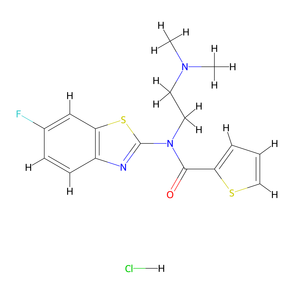 N-(2-(dimethylamino)ethyl)-N-(6-fluorobenzo[d]thiazol-2-yl)thiophene-2-carboxamide hydrochloride molecular structure, CAS 1215828-09-3