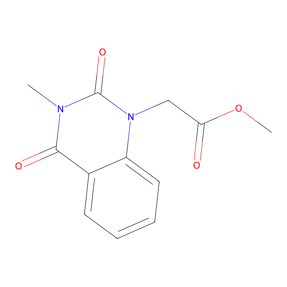 Methyl 2-(3-methyl-2,4-dioxoquinazolin-1-yl)acetate molecular structure, CAS 121583-69-5