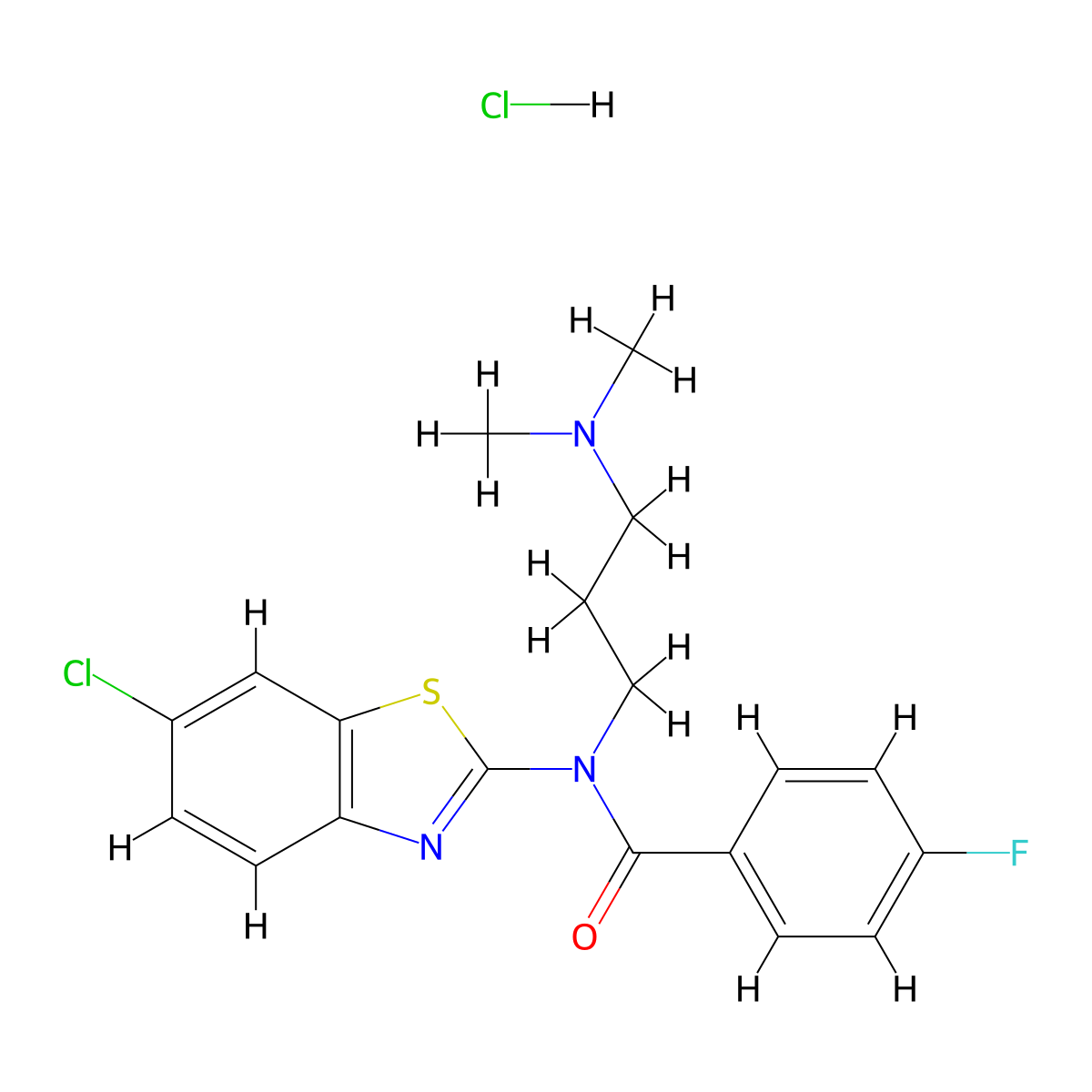 N-(6-Chloro-1,3-benzothiazol-2-YL)-N-[3-(dimethylamino)propyl]-4-fluorobenzamide hydrochloride molecular structure, CAS 1215831-06-3