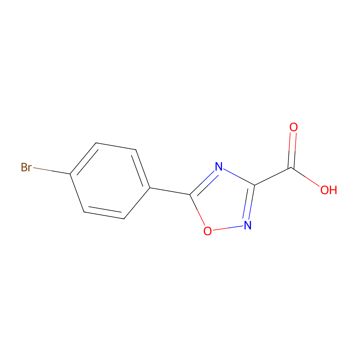 5-(4-Bromophenyl)-1,2,4-oxadiazole-3-carboxylic acid molecular structure, CAS 1215831-40-5