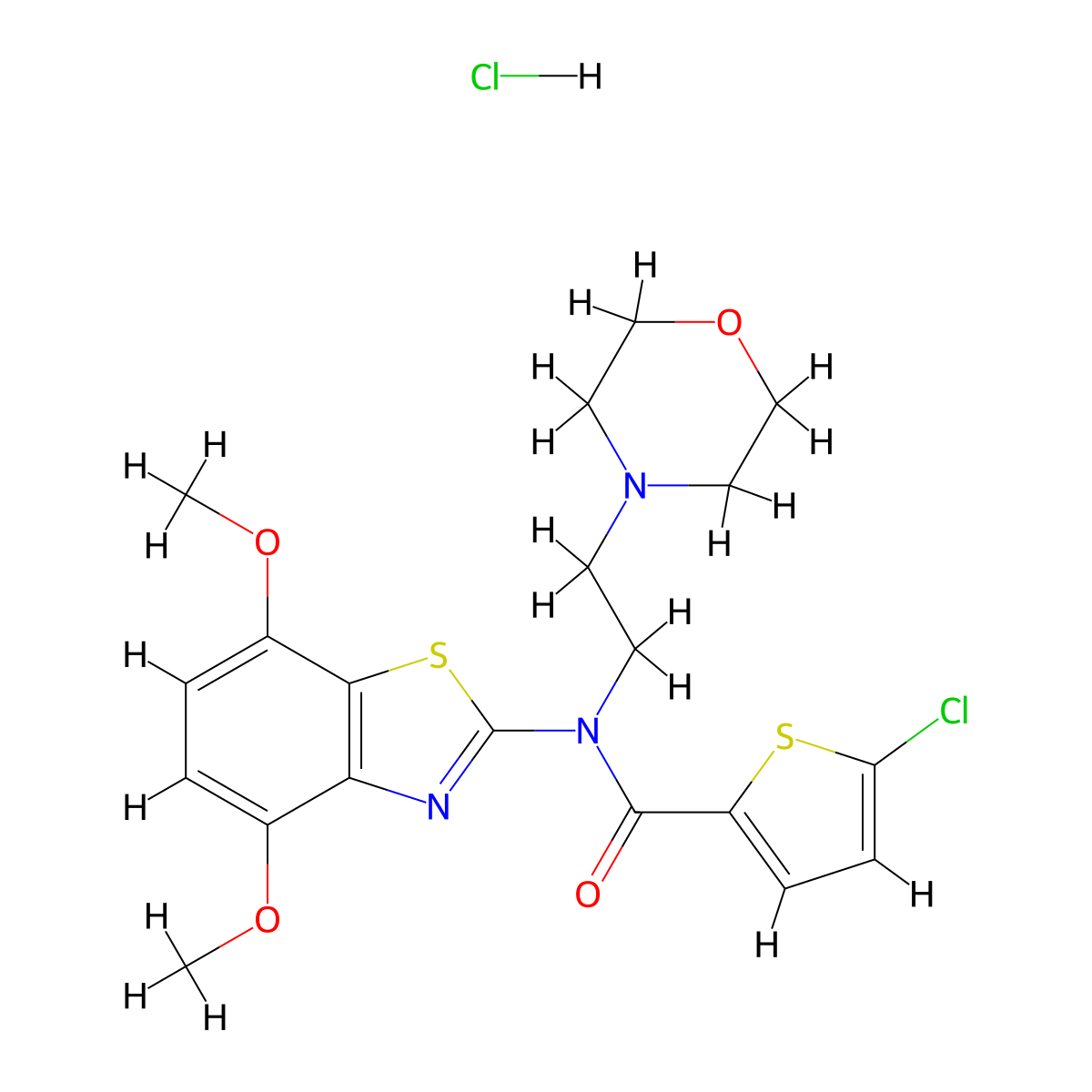 5-chloro-N-(4,7-dimethoxybenzo[d]thiazol-2-yl)-N-(2-morpholinoethyl)thiophene-2-carboxamide hydrochloride molecular structure, CAS 1215831-55-2