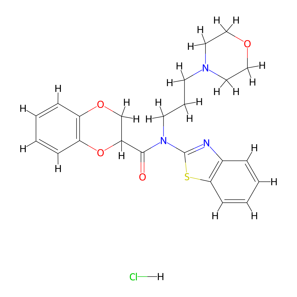 N-(benzo[d]thiazol-2-yl)-N-(3-morpholinopropyl)-2,3-dihydrobenzo[b][1,4]dioxine-2-carboxamide hydrochloride molecular structure, CAS 1215833-67-2