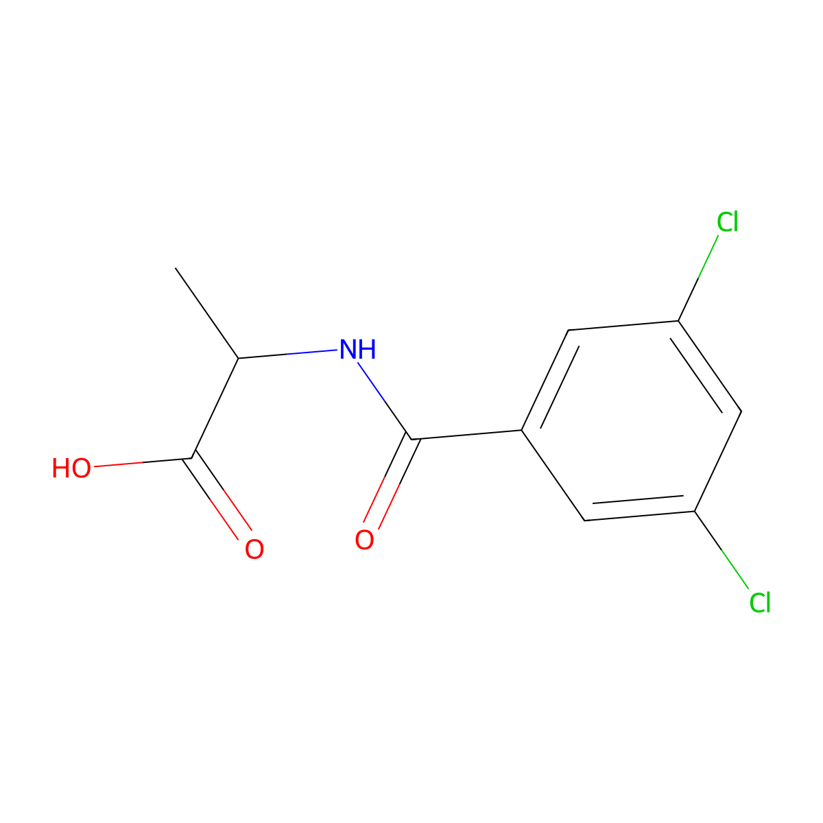 2-[(3,5-Dichlorophenyl)formamido]propanoic acid molecular structure, CAS 1215833-87-6