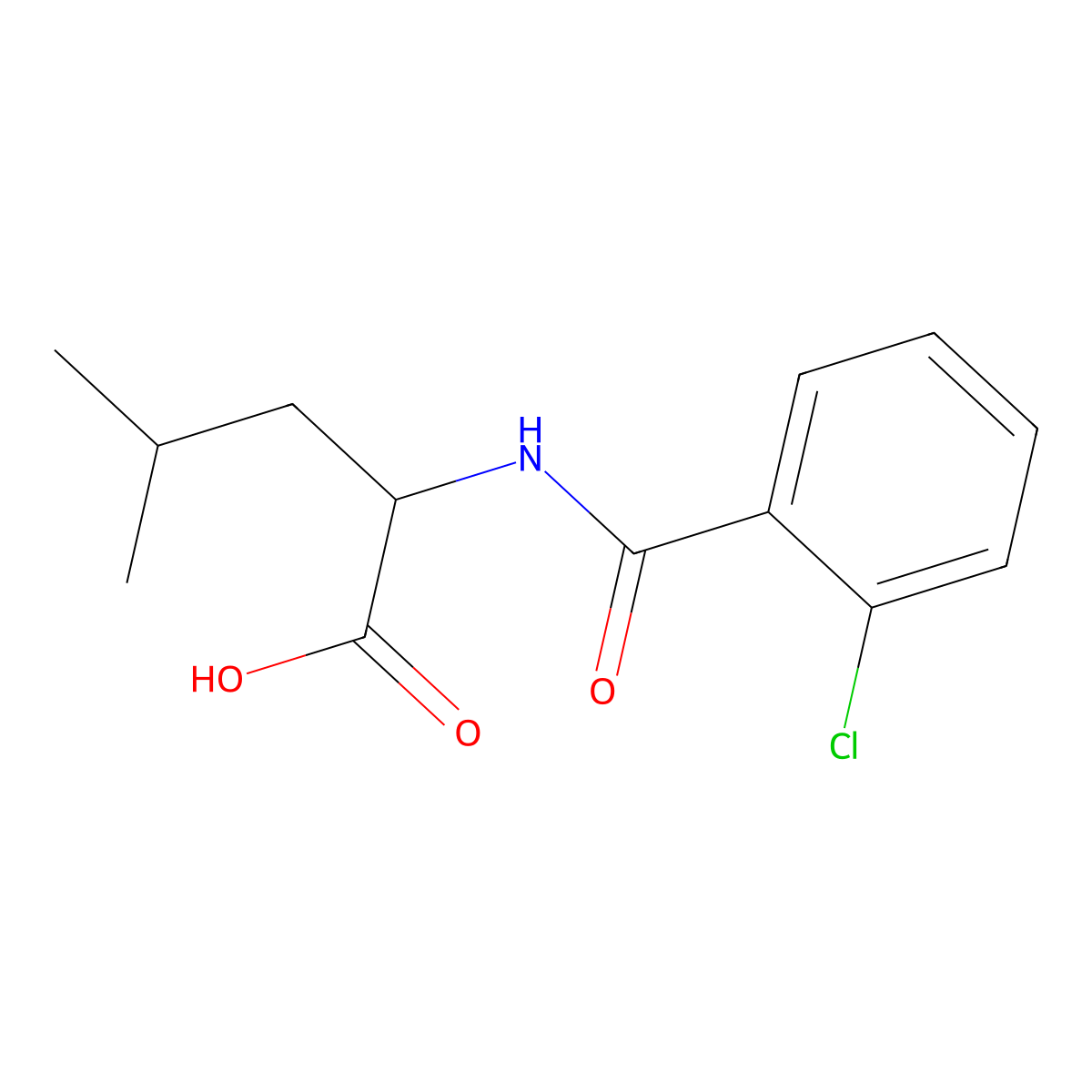 2-[(2-Chlorobenzoyl)amino]-4-methylpentanoic acid molecular structure, CAS 1215834-12-0