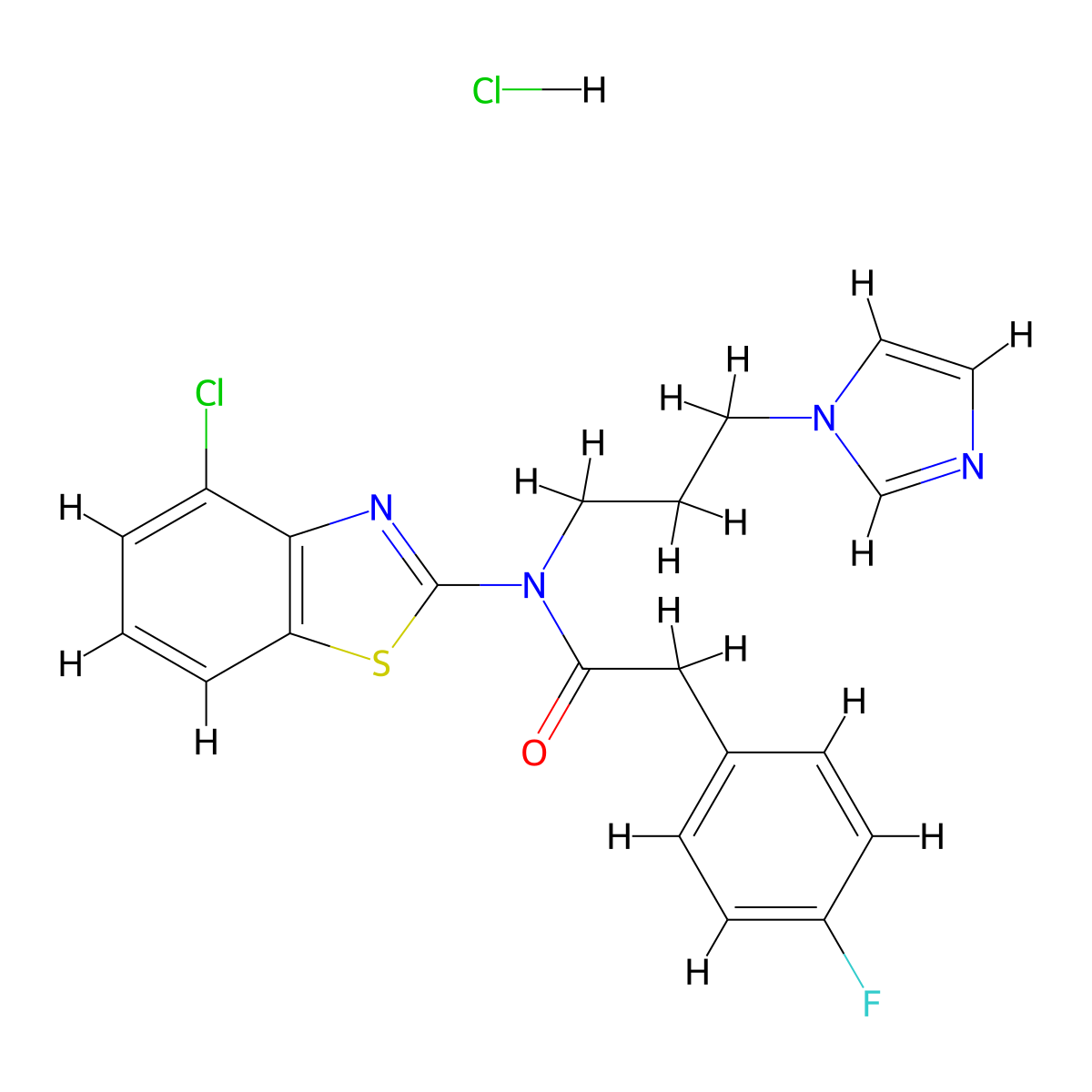 N-(3-(1H-imidazol-1-yl)propyl)-N-(4-chlorobenzo[d]thiazol-2-yl)-2-(4-fluorophenyl)acetamide hydrochloride molecular structure, CAS 1215834-52-8