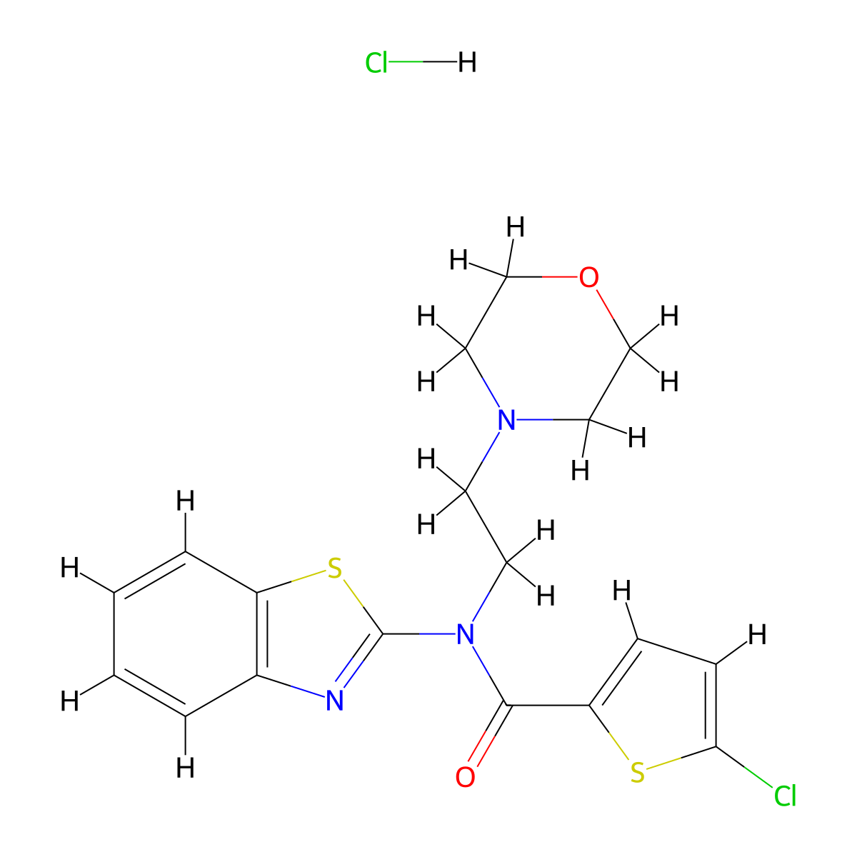N-(benzo[d]thiazol-2-yl)-5-chloro-N-(2-morpholinoethyl)thiophene-2-carboxamide hydrochloride molecular structure, CAS 1215834-65-3