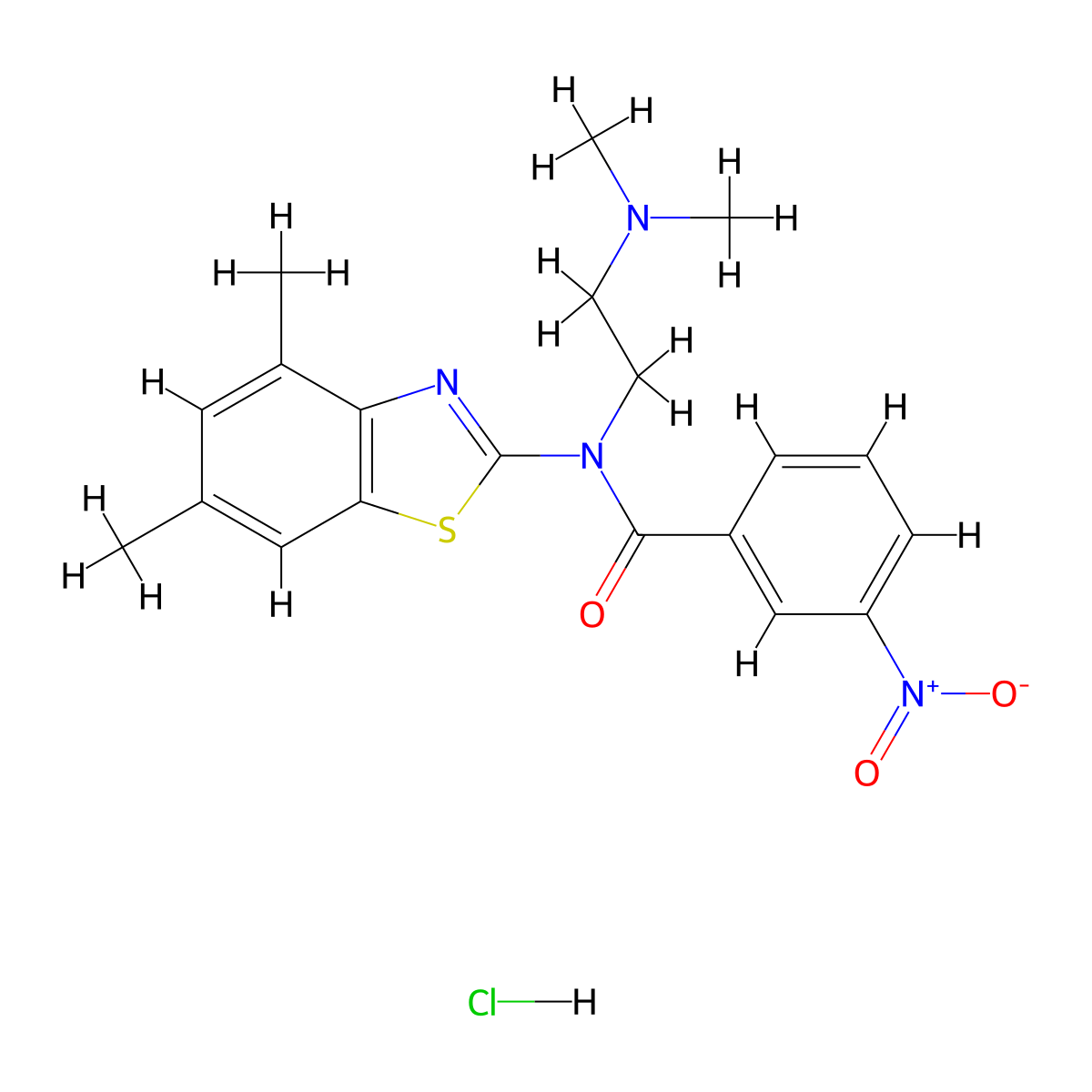 N-(2-(dimethylamino)ethyl)-N-(4,6-dimethylbenzo[d]thiazol-2-yl)-3-nitrobenzamide hydrochloride molecular structure, CAS 1215838-67-7