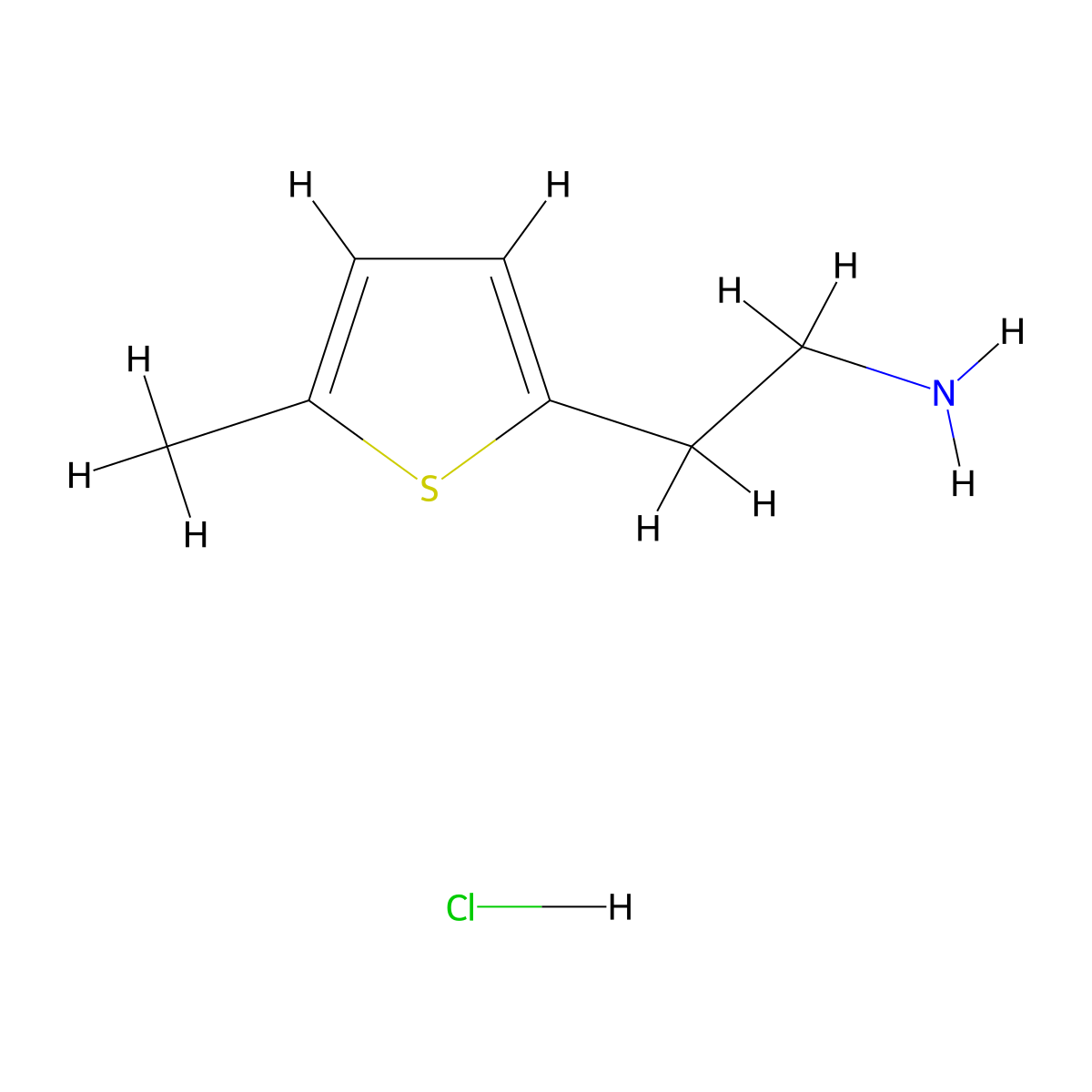 2-(5-Methylthiophen-2-yl)ethan-1-amine hydrochloride molecular structure, CAS 1215839-34-1
