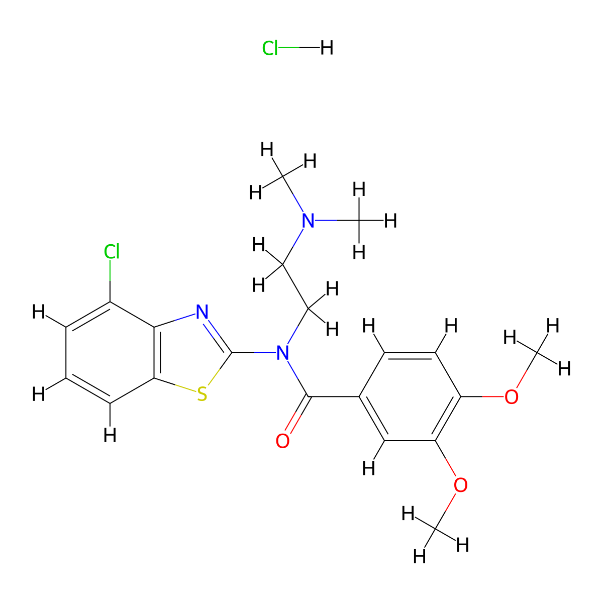 N-(4-chlorobenzo[d]thiazol-2-yl)-N-(2-(dimethylamino)ethyl)-3,4-dimethoxybenzamide hydrochloride molecular structure, CAS 1215839-60-3