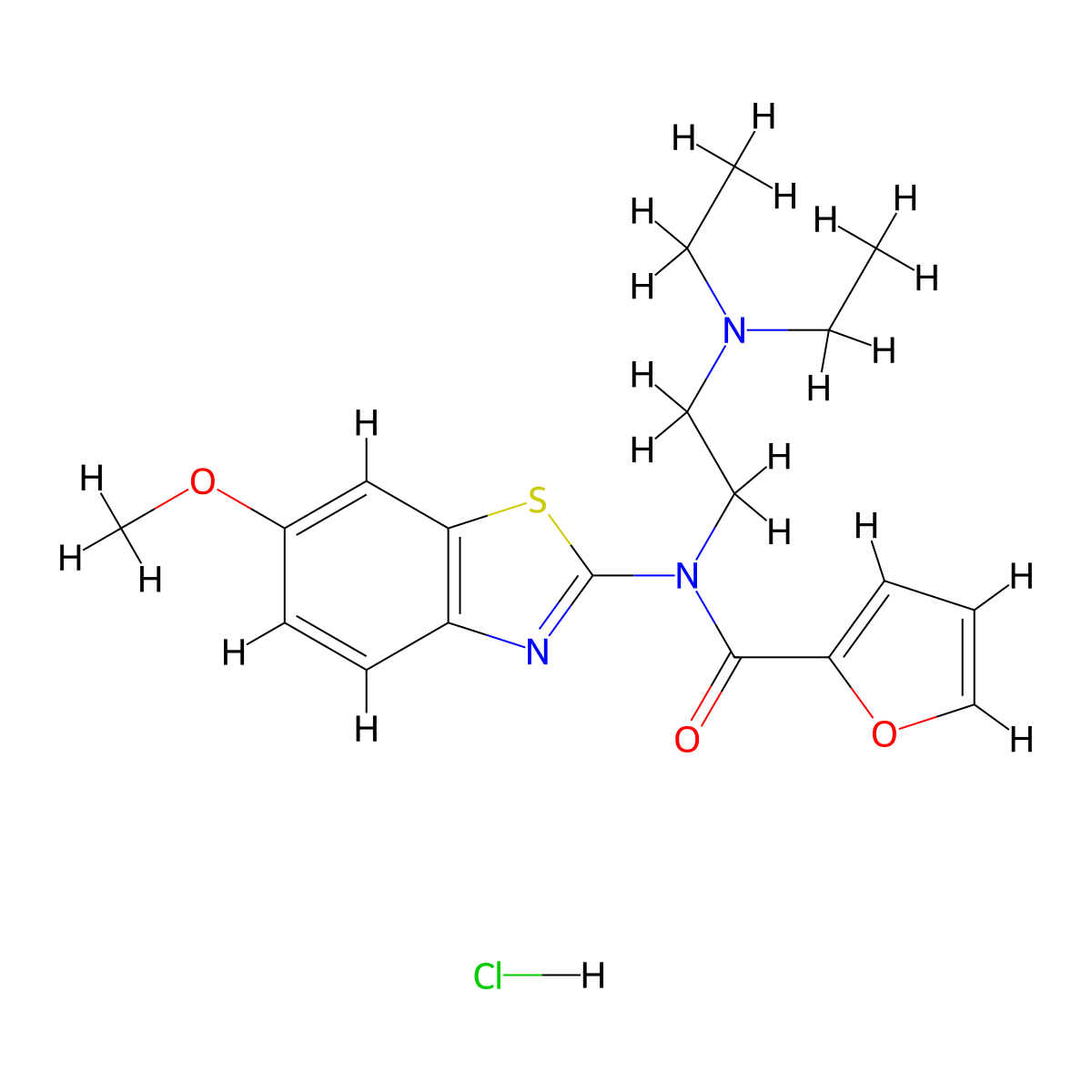 N-(2-(diethylamino)ethyl)-N-(6-methoxybenzo[d]thiazol-2-yl)furan-2-carboxamide hydrochloride molecular structure, CAS 1215839-68-1