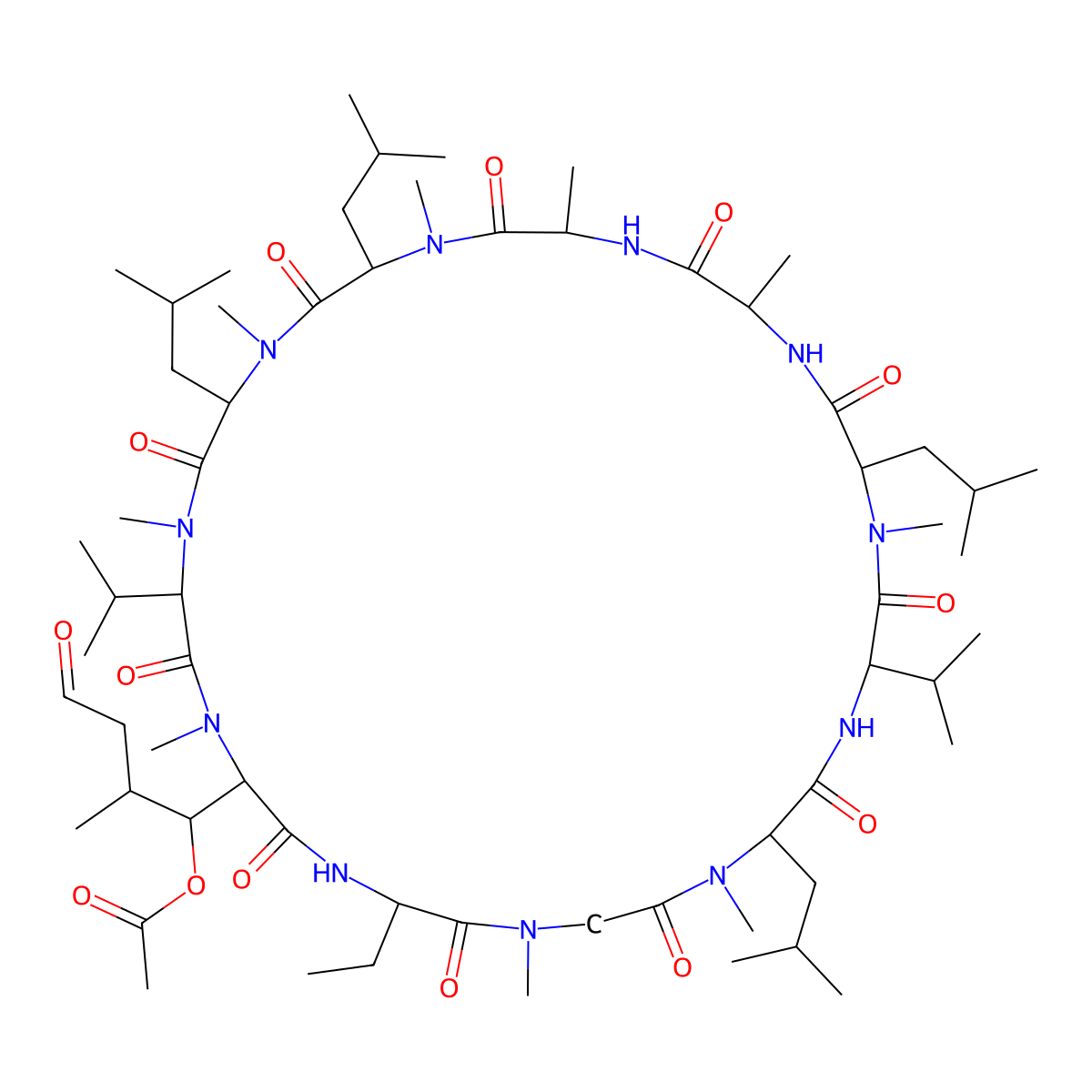 6-[(3R,4R)-3-(Acetyloxy)-N,4-dimethyl-6-oxo-L-norleucine] Cyclosporin A molecular structure, CAS 121584-52-9