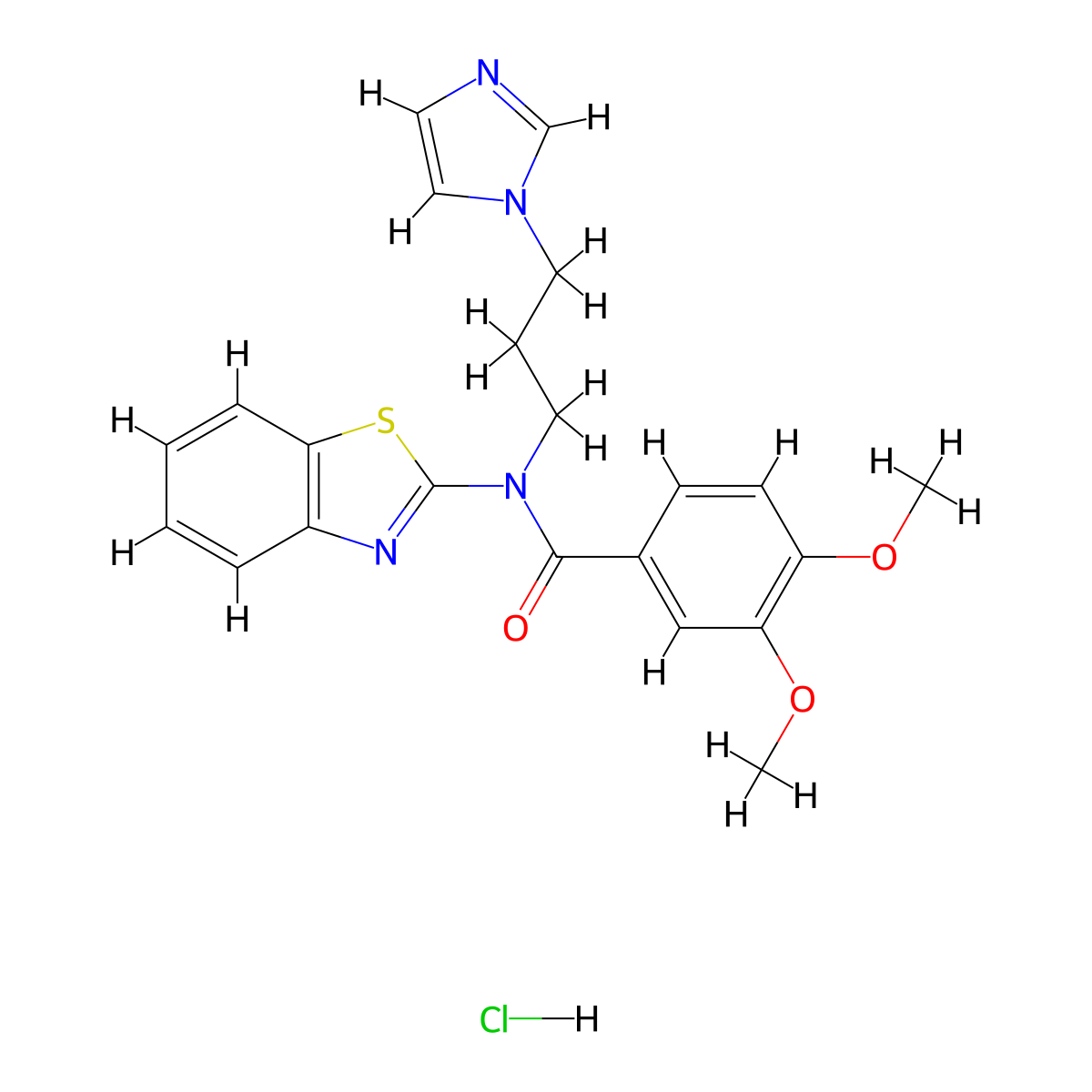 N-(3-(1H-imidazol-1-yl)propyl)-N-(benzo[d]thiazol-2-yl)-3,4-dimethoxybenzamide hydrochloride molecular structure, CAS 1215840-79-1