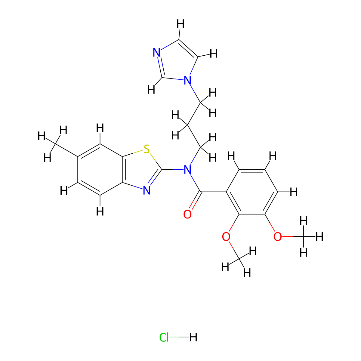 N-[3-(1H-imidazol-1-yl)propyl]-2,3-dimethoxy-N-(6-methyl-1,3-benzothiazol-2-yl)benzamide hydrochloride molecular structure, CAS 1215840-82-6
