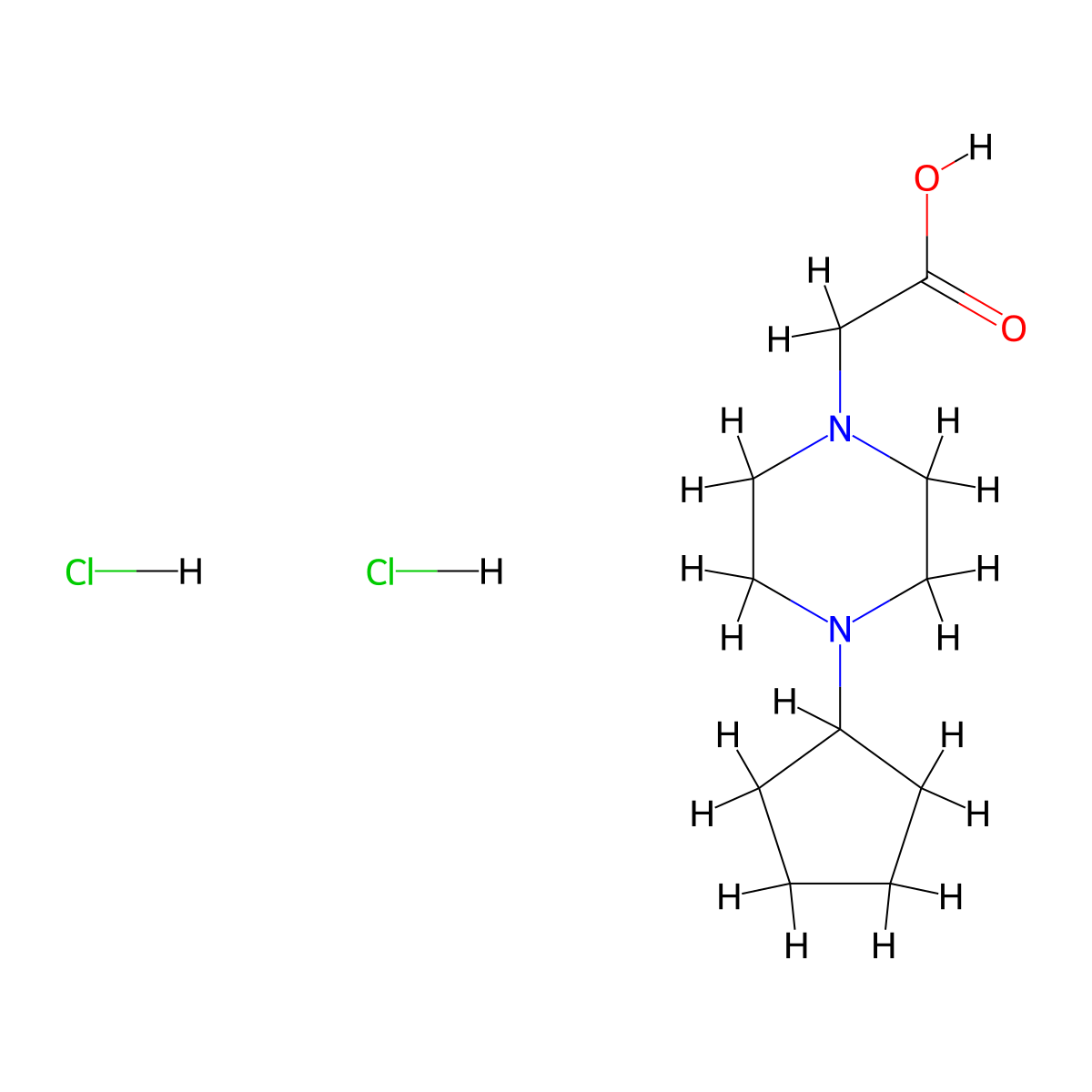 (4-Cyclopentylpiperazin-1-yl)acetic acid dihydrochloride molecular structure, CAS 1215841-65-8