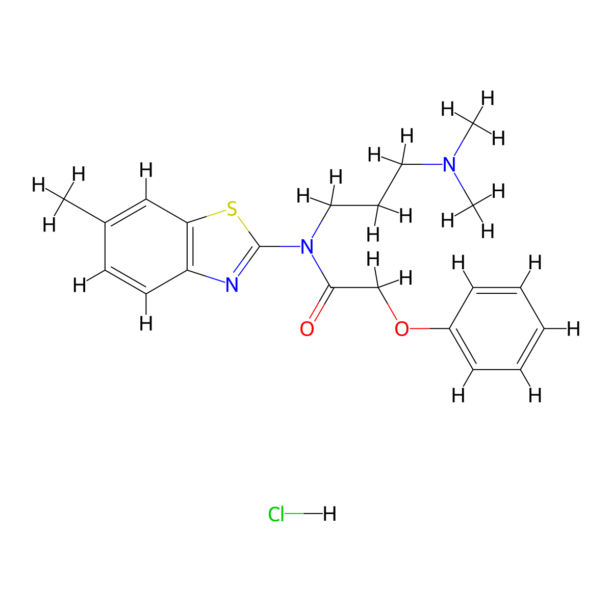 N-[3-(Dimethylamino)propyl]-N-(6-methyl-1,3-benzothiazol-2-YL)-2-phenoxyacetamide hydrochloride molecular structure, CAS 1215844-71-5